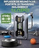 AIMAPOW Arrancador de Coches 8000A con Compresor, 160PSI Inflador de Neumáticos, Jump Starter 12V, Arrancador de Baterias de Coche(Todo Gasolina o 12L Diésel), Pantalla LCD, Luz de Emergencia