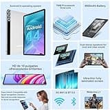 DMOAO Tablet 10 Pulgadas Android 14, 22GB RAM + 128GB ROM(1TB Ampliable), Octa-Core Tablets con Widevine L1, 8000mAh, 5G WiFi, Cámara 8MP+5MP, Tablet con Teclado, BT5.0/GPS/OTG