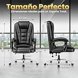 EveryKip Silla de Oficina Profesional con Respaldo Alto 360° – Sillón Acolchado y Reclinable Cojín Lumbar, Altura Ajustable y Ruedas Silenciosas Reposapies Ergonomico (Negroo)