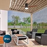 Cecotec Ventilador de Techo con Luz y Wifi EnergySilence Aero 5600 Black Aqua Connected. 40 W, 52” con 3 Aspas, Mando a Distancia, Protección IP44, Modo winter-summer, Temporizador