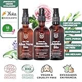 Bionoble Skincare Kit 3x100ml - Agua de Rosas, Gel Aloe Vera Puro y Aceite de Jojoba Orgánico - Cuidado Facial, Corporal y Capilar - Regalo Cumpleaños Mujer