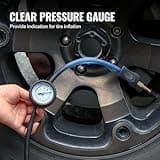 VEVOR Compresor de Aire Resistente 12 V Inflador de Neumáticos 200 L/min Kit de Inflador de Neumáticos 10,3 Bar Bomba de Aire Todoterreno con Adaptadores, Manómetro, para Camiones, Coches, SUV, RV