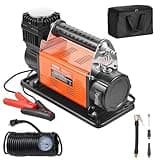VEVOR Compresor de Aire Resistente 12 V Inflador de Neumáticos 200 L/min Kit de Inflador de Neumáticos 10,3 Bar Bomba de Aire Todoterreno con Adaptadores, Manómetro, para Camiones, Coches, SUV, RV
