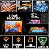 SADSYMB 2026 Newest 2K Tablet 11 Pulgadas con Android 15, Octa-Core, 36GB RAM+256GB ROM (1TB TF), 5G WiFi, 2000 x 1200 Incell, Widevine L1/8000mAh/13MP+8MP/GPS, Tablet con Teclado+Ratón