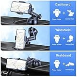 Blukar Soporte Móvil Coche, 2023 Upgraded Ajustable Soporte Teléfono Coche con Ventosa Fuerte & 360° Rotación - Liberación de un Botón Porta Movil Coche para Todos los Teléfonos de 4.0''-7.0'' (Negro)