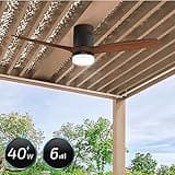 Cecotec Ventilador de Techo con Luz y Wifi EnergySilence Aero 5600 Black Aqua Connected. 40 W, 52” con 3 Aspas, Mando a Distancia, Protección IP44, Modo winter-summer, Temporizador