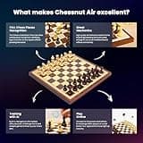 Chessnut Air Electronic Chess Set, un magnífico Tablero de ajedrez de Madera Hecho a Mano con Reinas adicionales, Luces LED, Juego electrónico adaptativo con Inteligencia Artificial y aplicación.